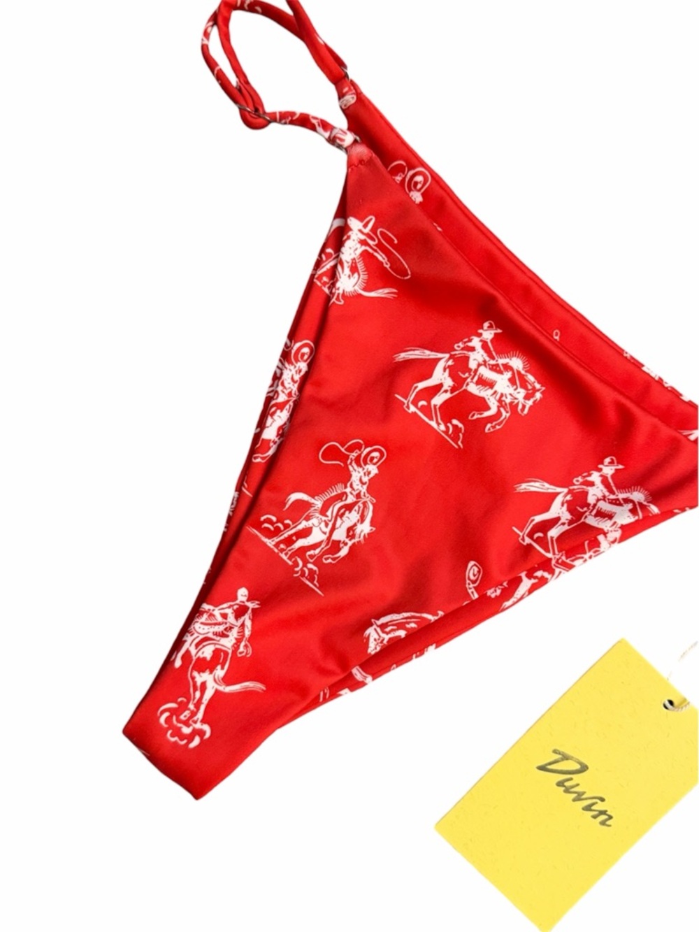 Duvin Red Cowboy Cheeky Bikini Bottom with Adjustable Sides - Picture 4 of 10